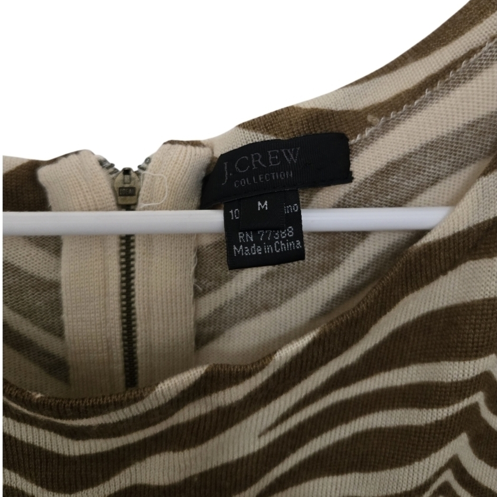 4/$15 Bohemian Brown Zebra Dress Crochet Detail J Crew Vintage Festival szM - Picture 6 of 10